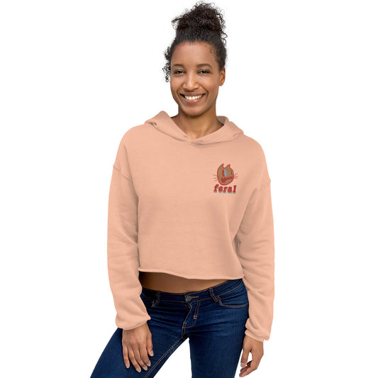 Crop Feral Hoodie Embroidered