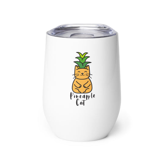 Pineapple Cat Wine tumbler