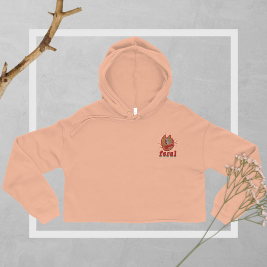 Crop Feral Hoodie Embroidered