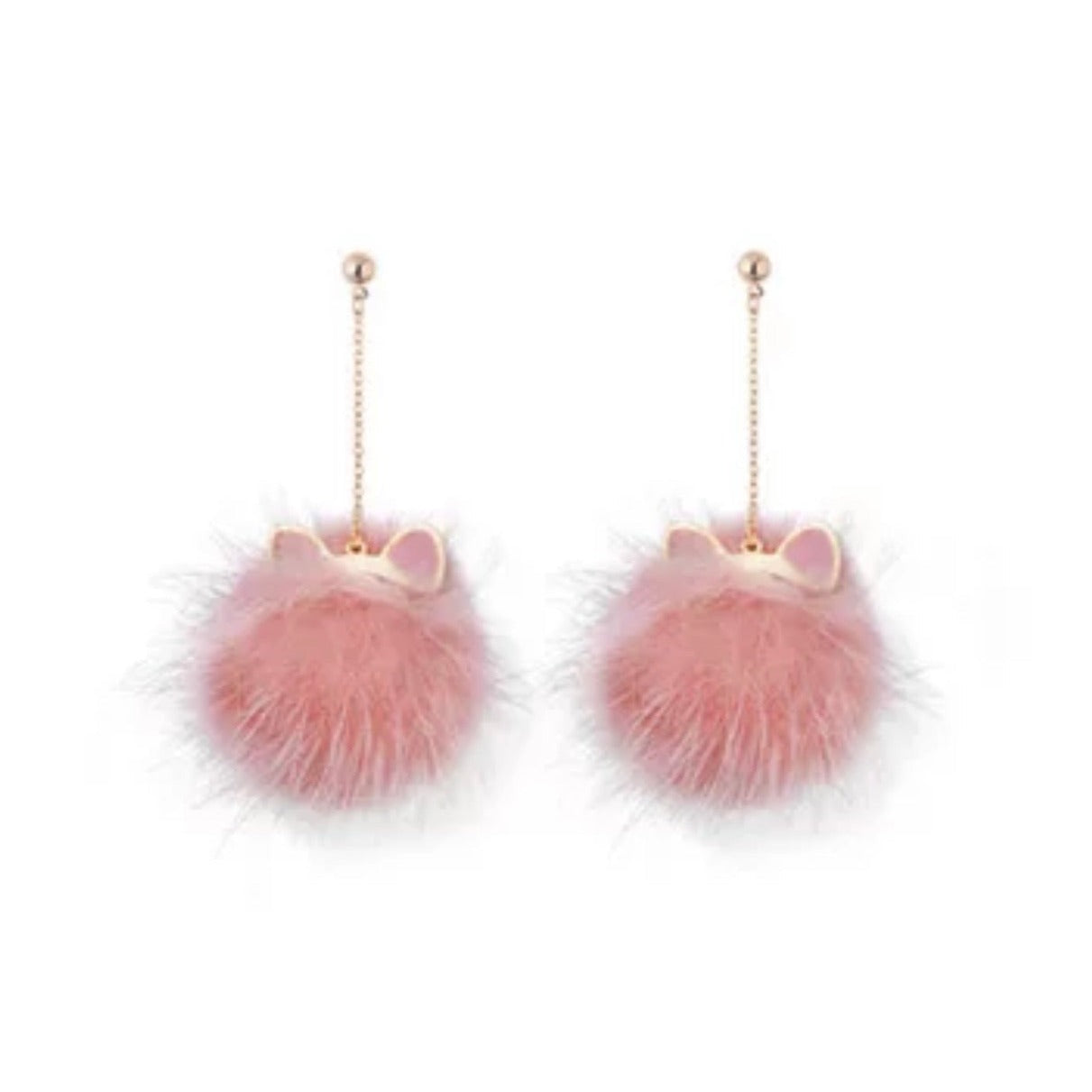 Persian Cat Pom Pom Earrings