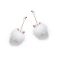 Load image into Gallery viewer, Persian Cat Pom Pom Earrings