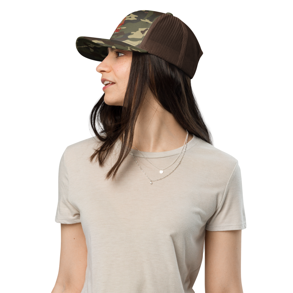 Feral camouflage trucker hat