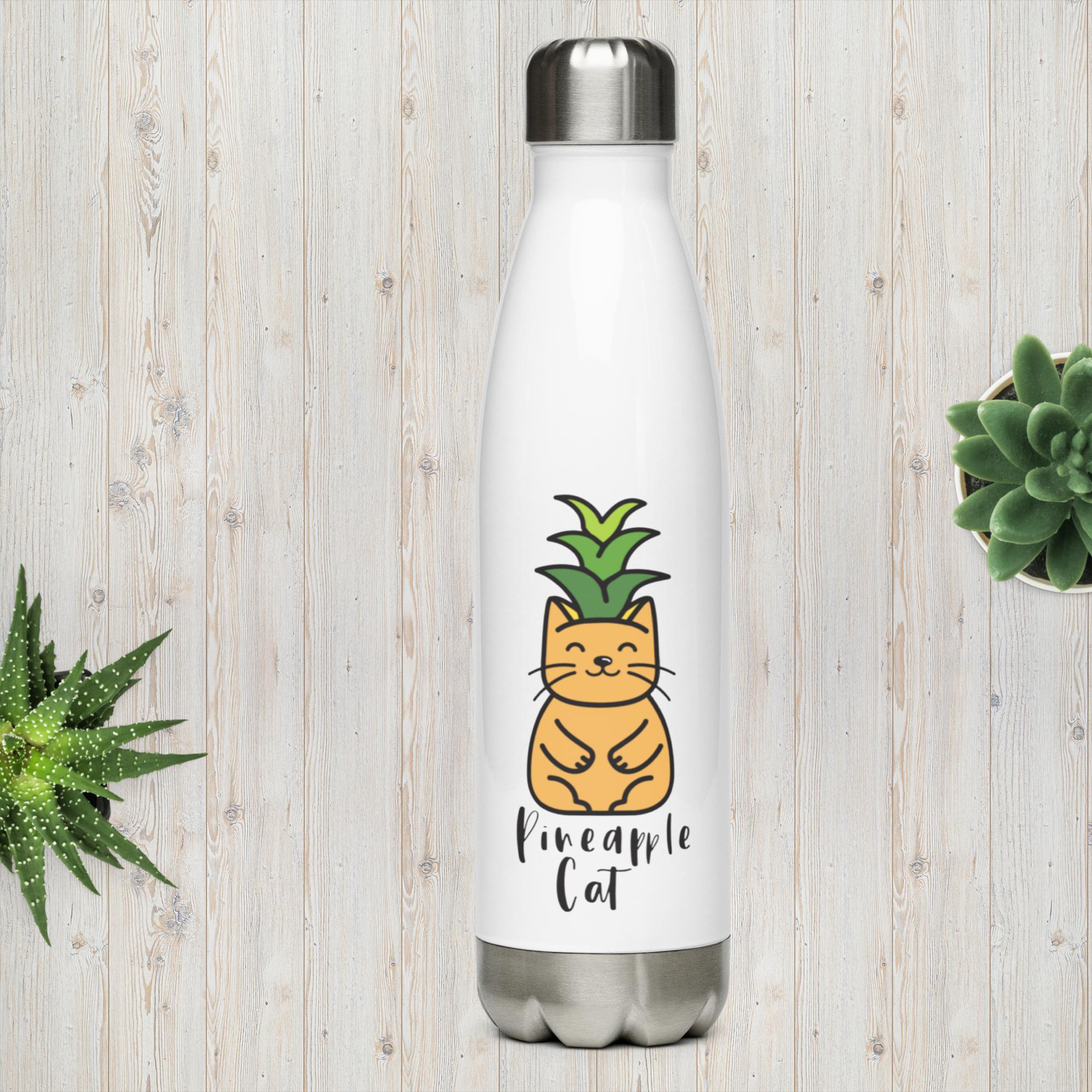 Pineapple Cat Stainless Steel Water Bottle