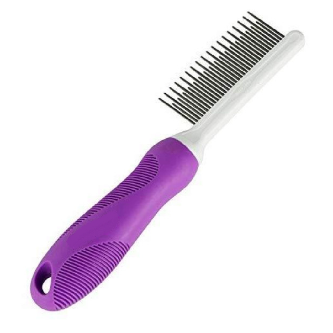 Detangling Pet Comb with Long & Short Stainless Steel Teeth for Removi ...