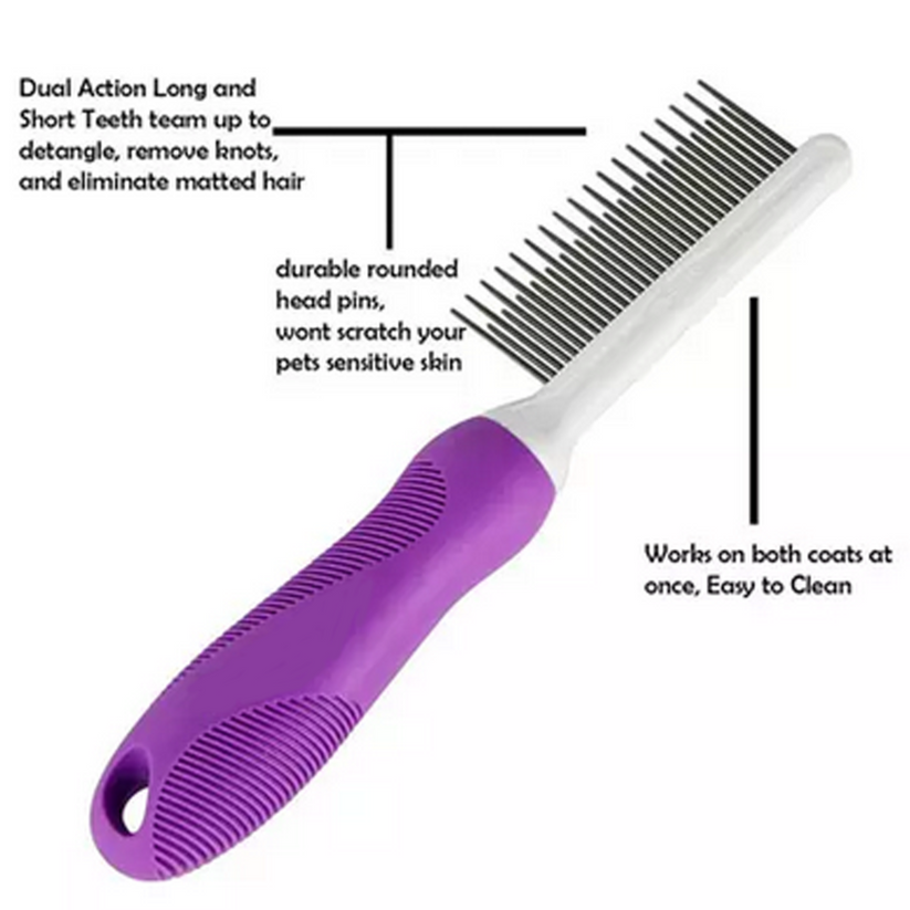 Curated visual reference: Detangling Pet Comb With Long Short Stainless Steel Teeth For Photo Inspiration